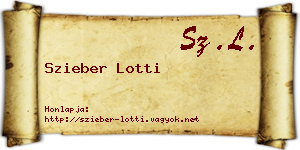 Szieber Lotti névjegykártya